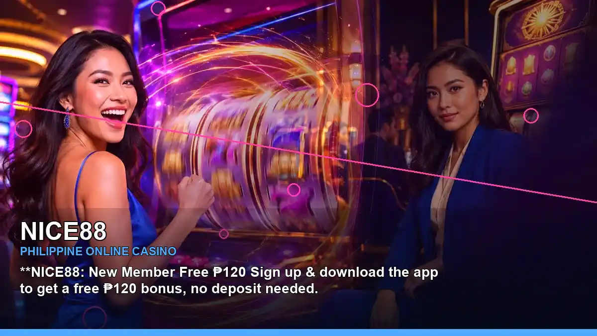 NICE88 neon-lit neon jackpot slot games in a left-framed layout for Philippine players