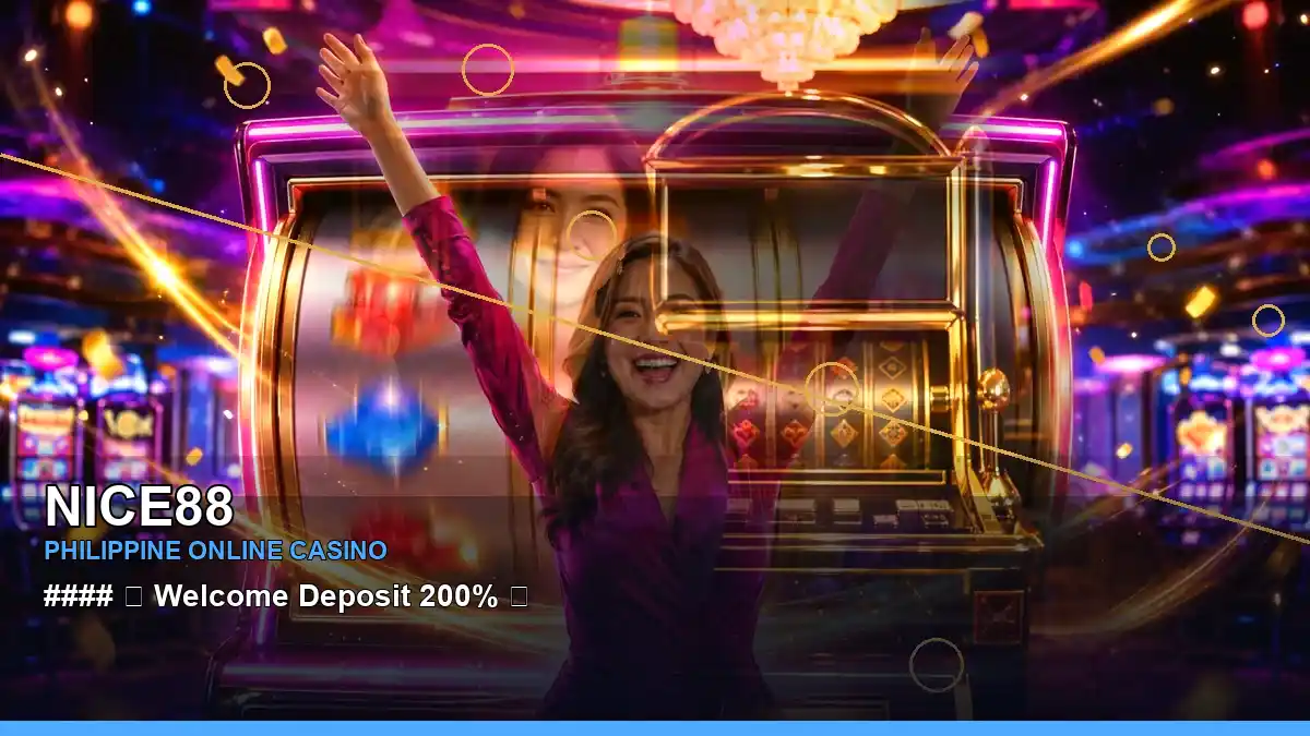 NICE88 Philippines casino guide with centered lounge VIP casino rewards and an adult Filipina casino host